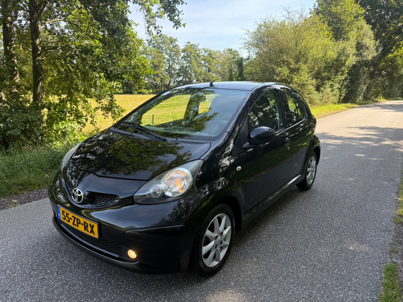 Toyota Aygo 1.0 12V Vvt-i 5DRS 2008 Zwart 1eig AIRCO, Auto's, Voorwielaandrijving, Stof, 4 stoelen, Origineel Nederlands