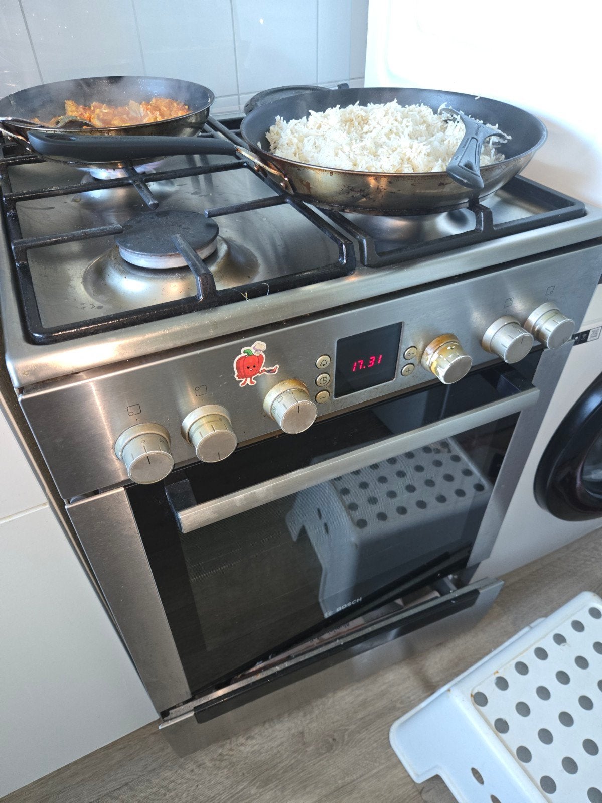 Bosch Vrijstaand Gasfornuis met Oven - Gebruikt, Ophalen, Gebruikt, 60 cm of meer, 4 kookzones