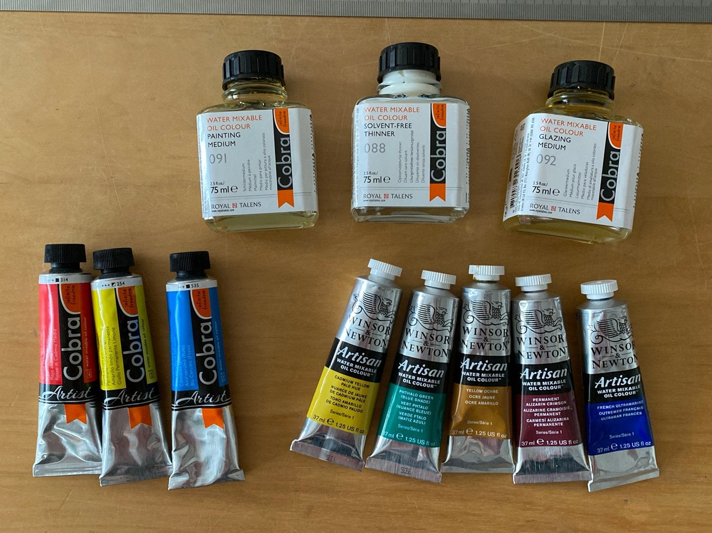 Wateroplosbare olieverf tubes en medium, Ophalen of Verzenden, Zo goed als nieuw