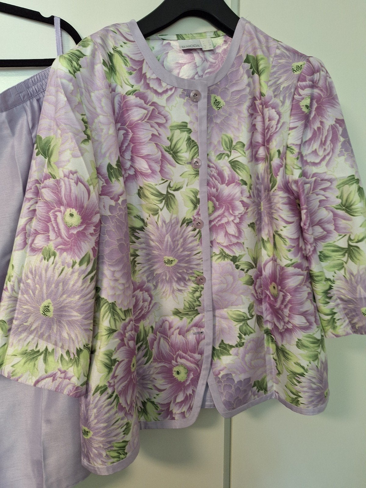 D.MODA Lila Rok en Top Set met Bloemenjasje, D.MODA, Ophalen, Zo goed als nieuw