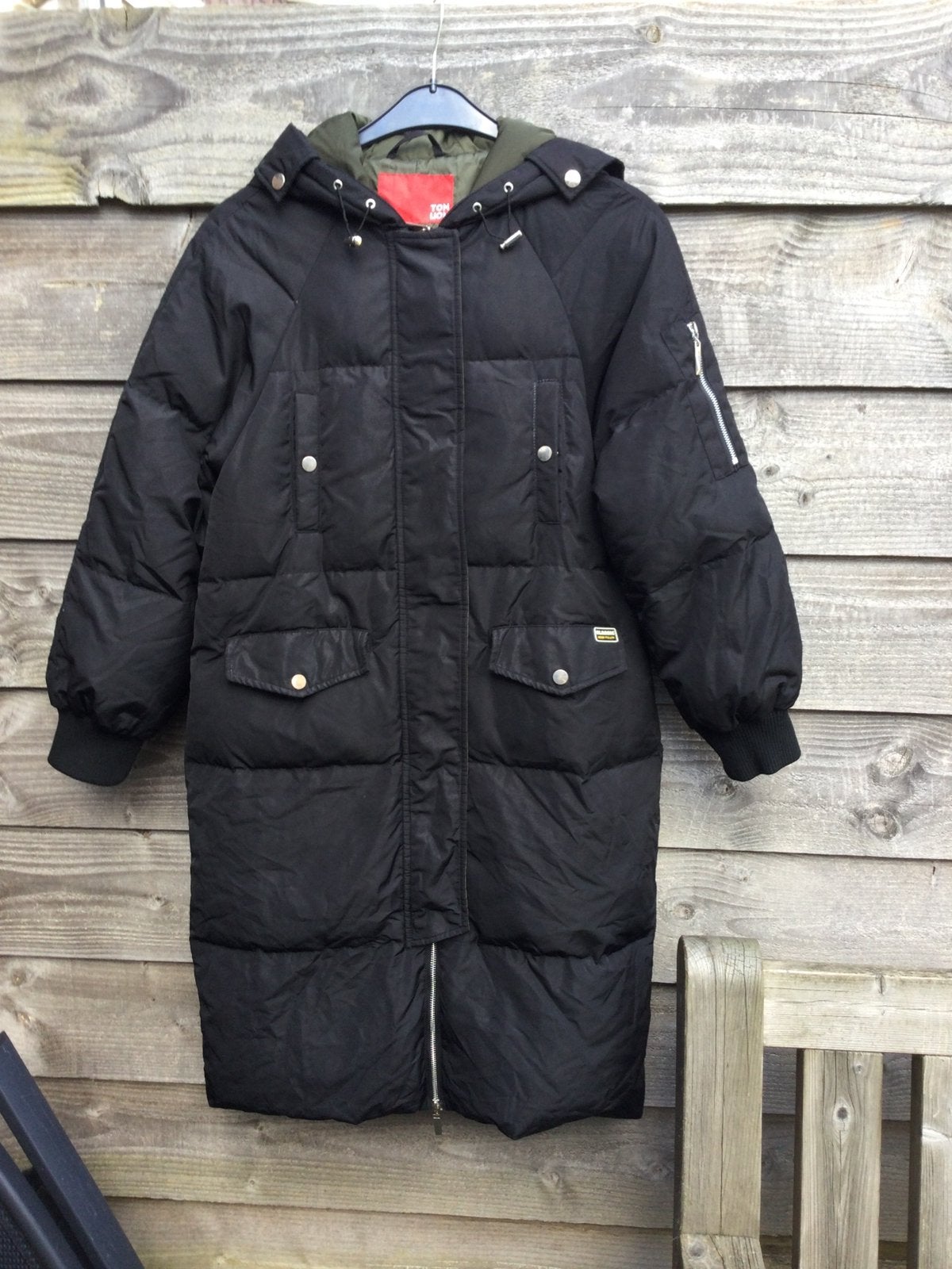 Halflange heren parka jas maat S nieuwstaat, Ophalen of Verzenden, Zo goed als nieuw, Maat 46 (S) of kleiner, Zwart