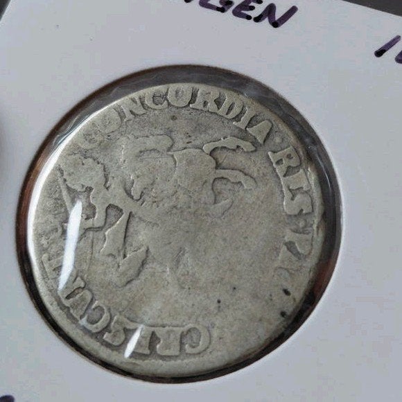 Zilveren munt rijderschelling Groningen 1691, Ophalen of Verzenden, Vóór koninkrijk