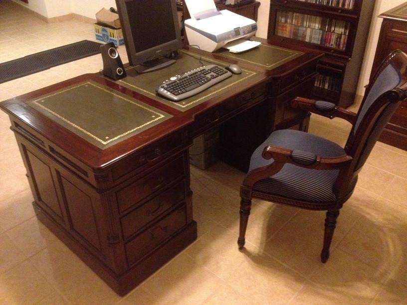 HANDGEMAAKT MAHONIE SCHRIJFBURO - BURO - BUREAU -50% KORTING, Ophalen, Wilms, Hout, 180 cm