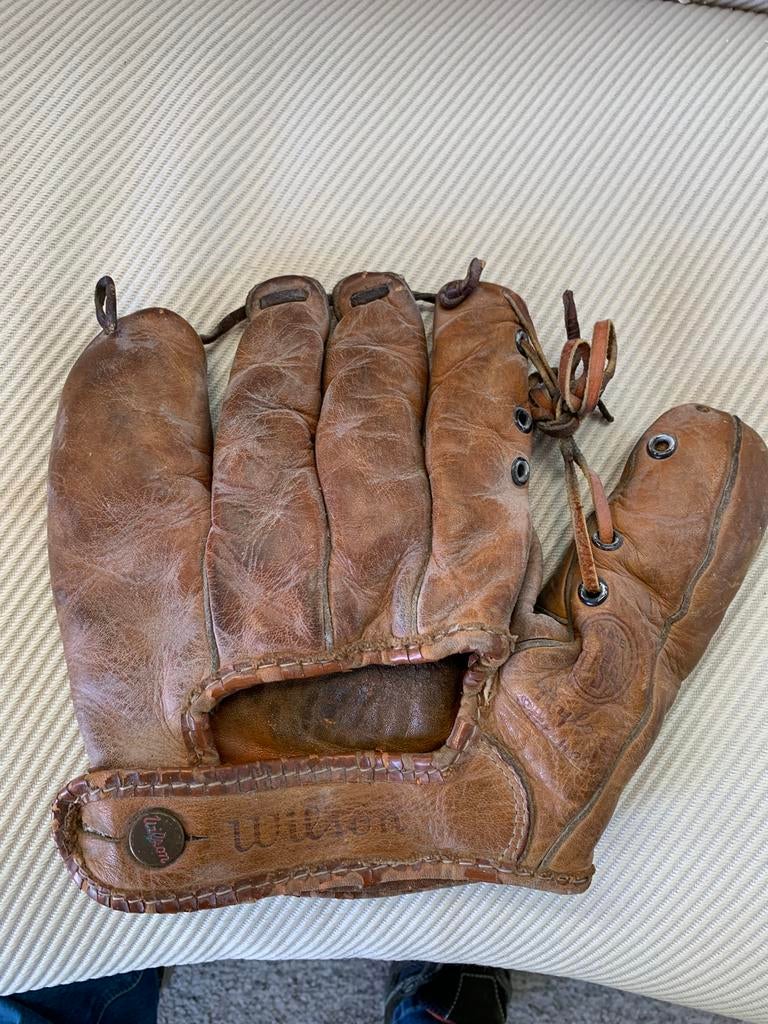 vintage Wilcon softbal honkbalhandschoen, verzamelobject., Ophalen of Verzenden, Gebruikt, Handschoen