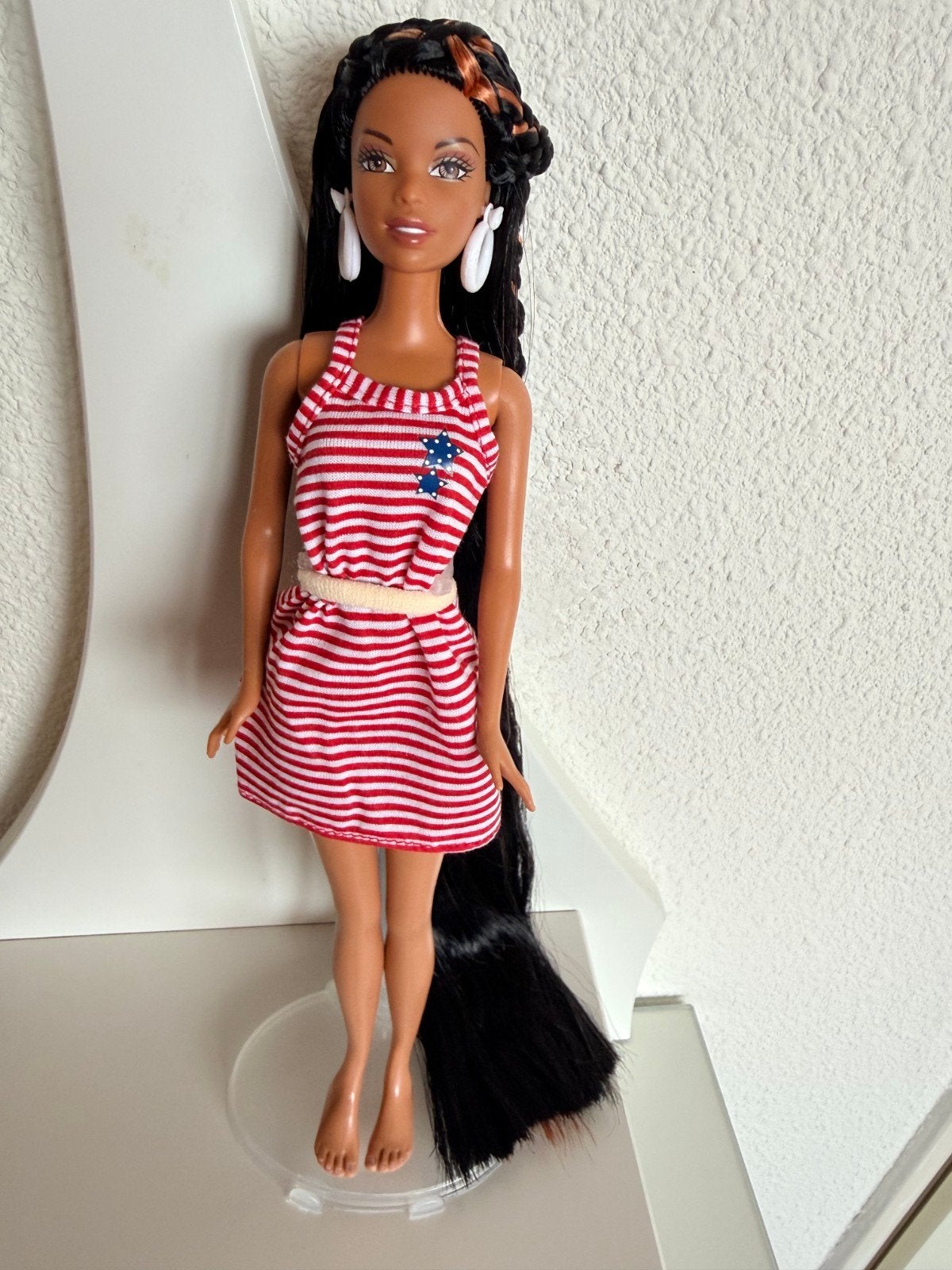 Barbie Christie met lang haar herworteld, Verzamelen, Poppen, Ophalen of Verzenden, Gebruikt, Pop