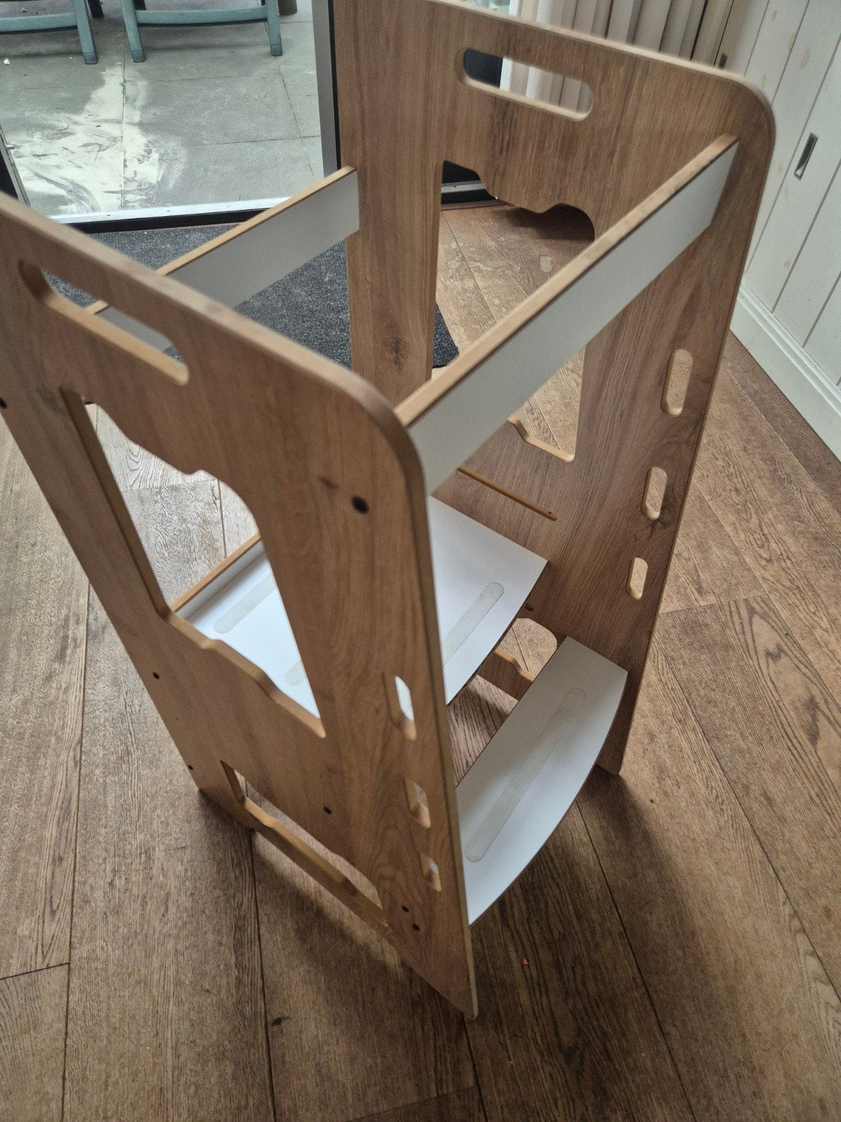 Houten meegroeistoel/keukenhulp v kinderen/montessori toren, Ophalen, Gebruikt, Meegroeistoel