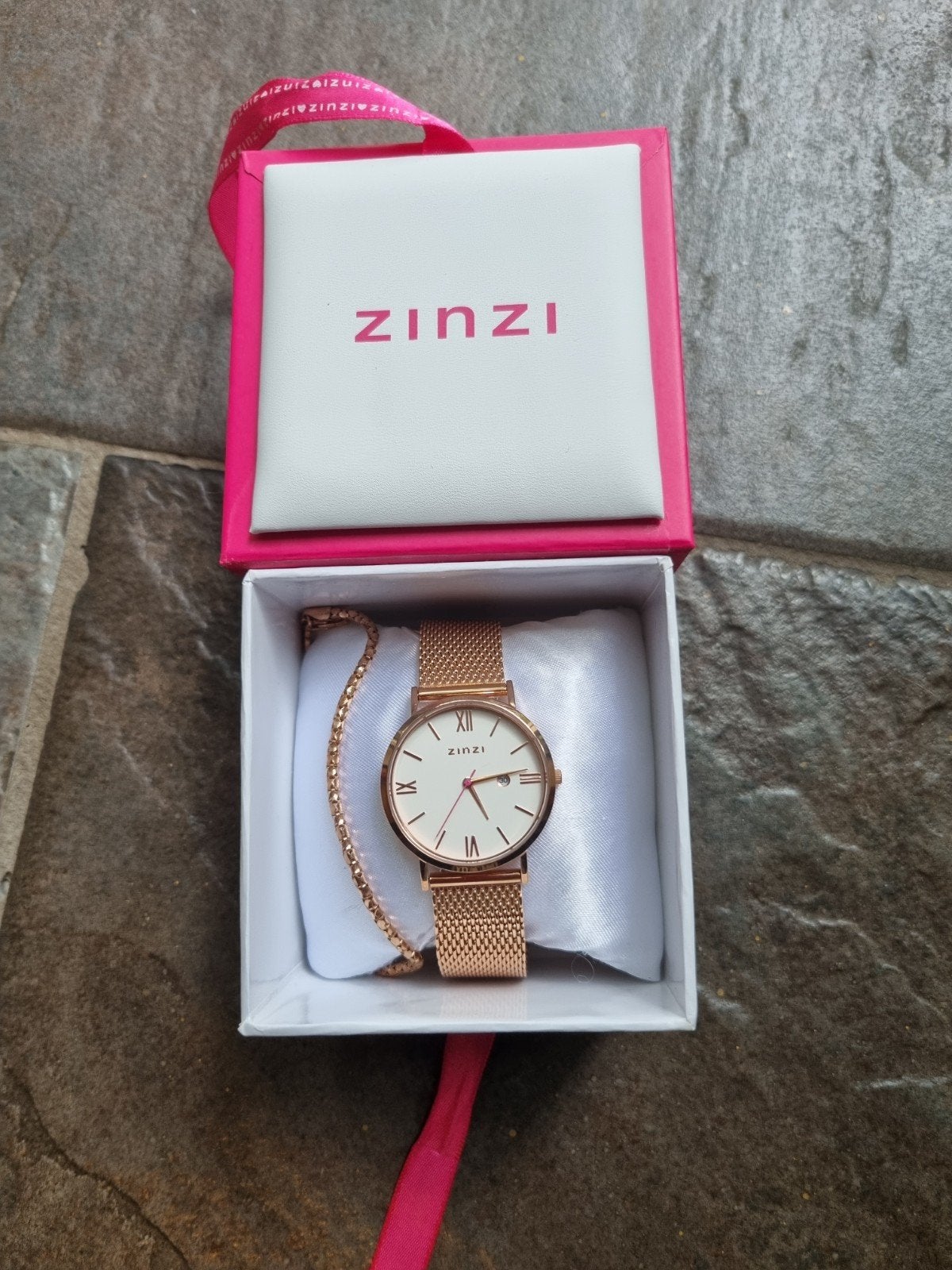 Zinzi roségoudkleurig horloge met armbandje - Nieuw, Sieraden, Tassen en Uiterlijk, Overige merken, Overige materialen, Polshorloge