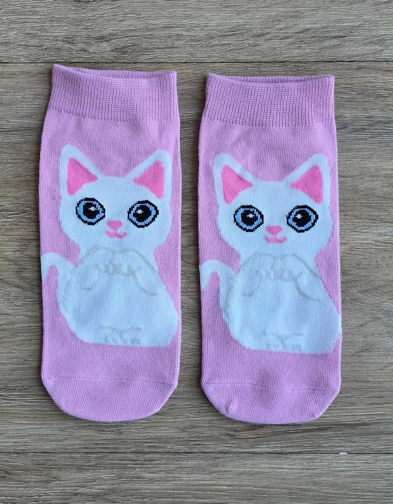 Enkelsokken met kattenprint, Sokken en Kniesokken, Nieuw, Ophalen of Verzenden, Maat 39 t/m 42