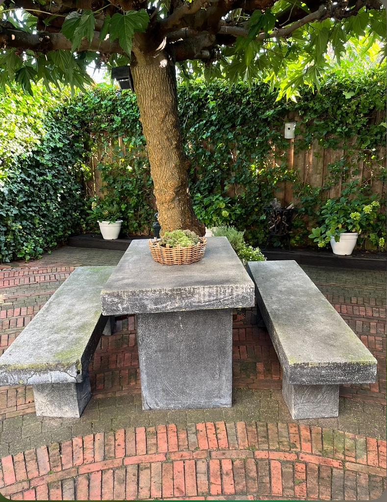 Betonnen tuinset, Tuin en Terras, Tuinbanken, Gebruikt, Ophalen