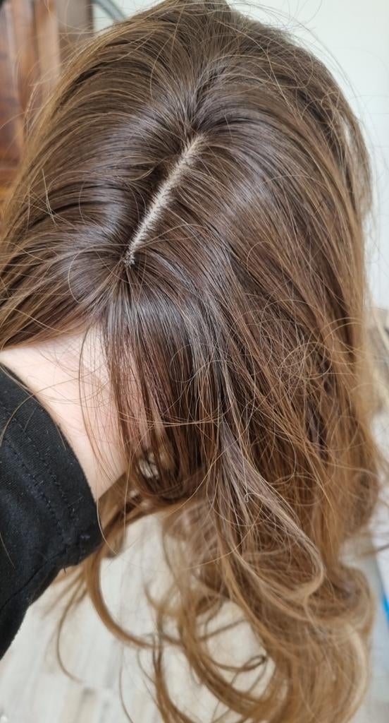 Gemengde bruin blonde pruik/ haarwerk 18 inch, Ophalen of Verzenden, Nieuw, Pruik of Haarverlenging