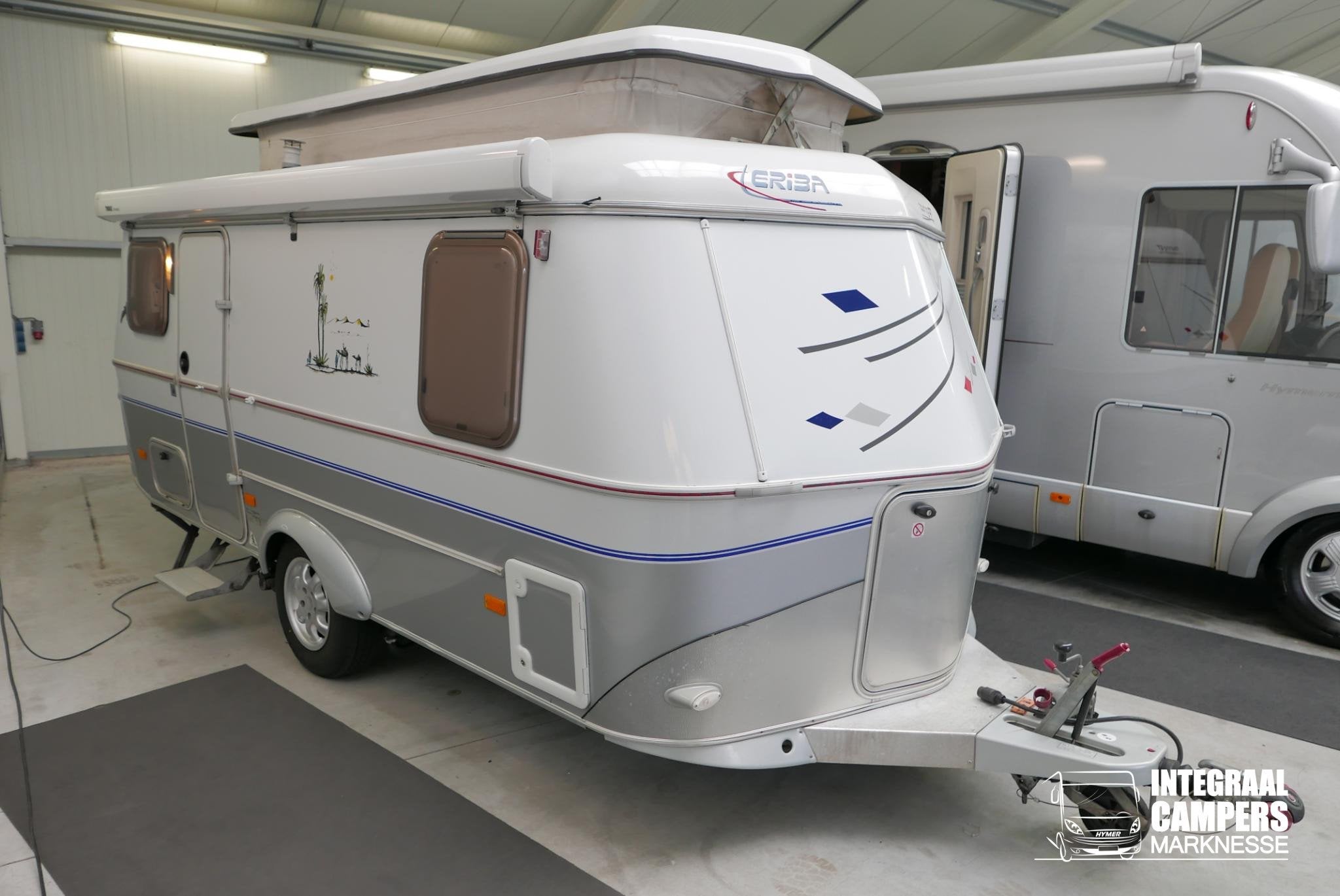 Eriba Troll 554 GT | Fransbed | Mover | Luifel | 2007, Caravans en Kamperen, Caravans, Tot en met 2, Bedrijf, 750 - 1000 kg, 5 tot 6 meter