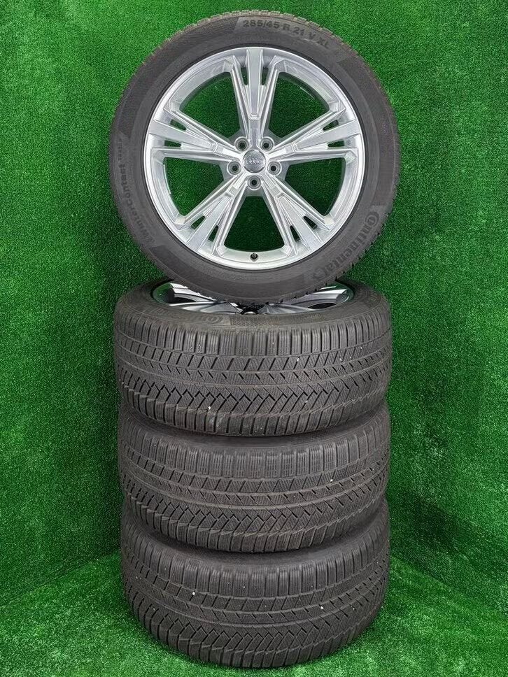 Originele 21 inch Audi S-line velgen winterbanden Q7 SQ7 Q8, Audi, Gebruikt, 285 mm, Banden en Velgen