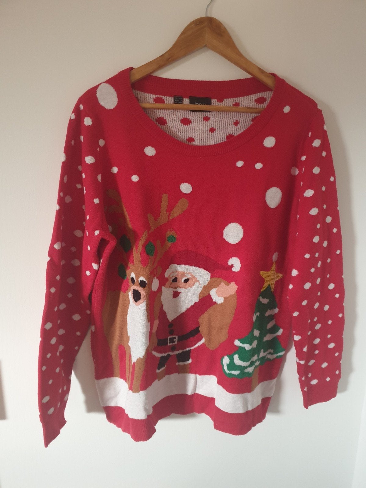 (Foute) kerst trui. Maat 44- 46. Bonprix. Rood/Wit., Ophalen of Verzenden, Zo goed als nieuw