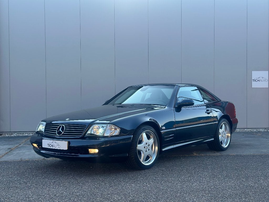 Mercedes-Benz SL320 | 2001 | R129 | Panorama dak | AMG, Auto's, Achterwielaandrijving, Zwart, Cabriolet, Blauw