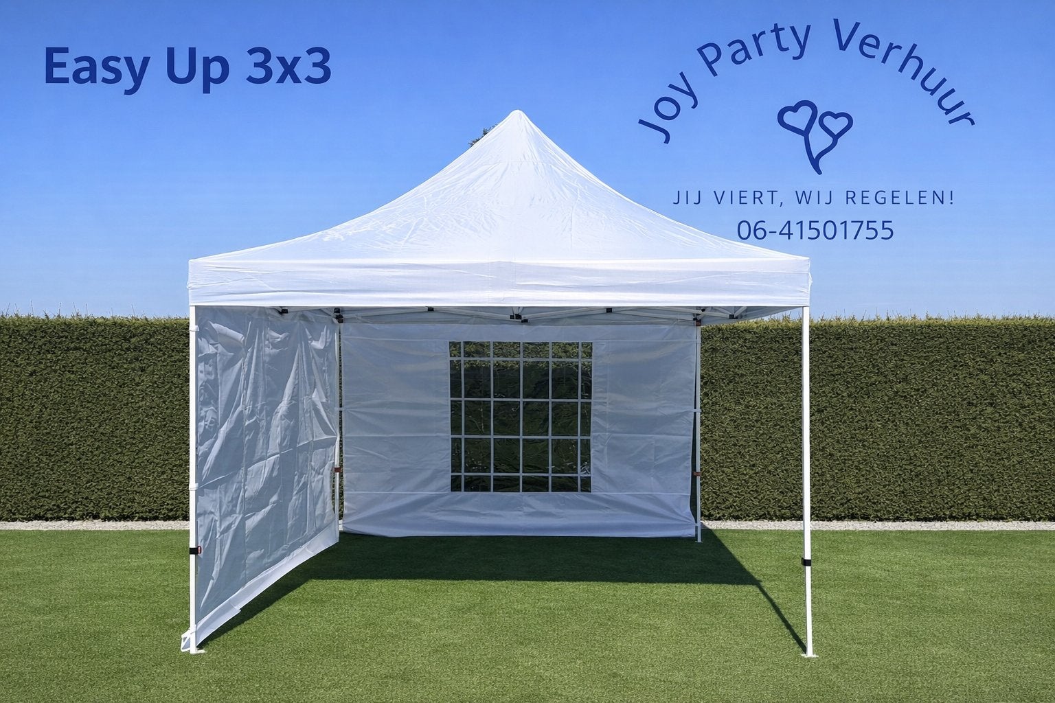 Partytent 3x3 Te huur Easy Up, Ophalen, Zo goed als nieuw