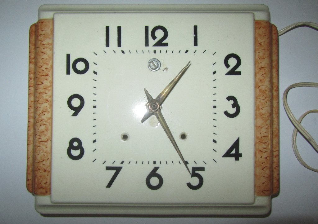 Vintage keramiek wandklok, Huis en Inrichting, Woonaccessoires | Klokken, Ophalen of Verzenden, Gebruikt, Wandklok