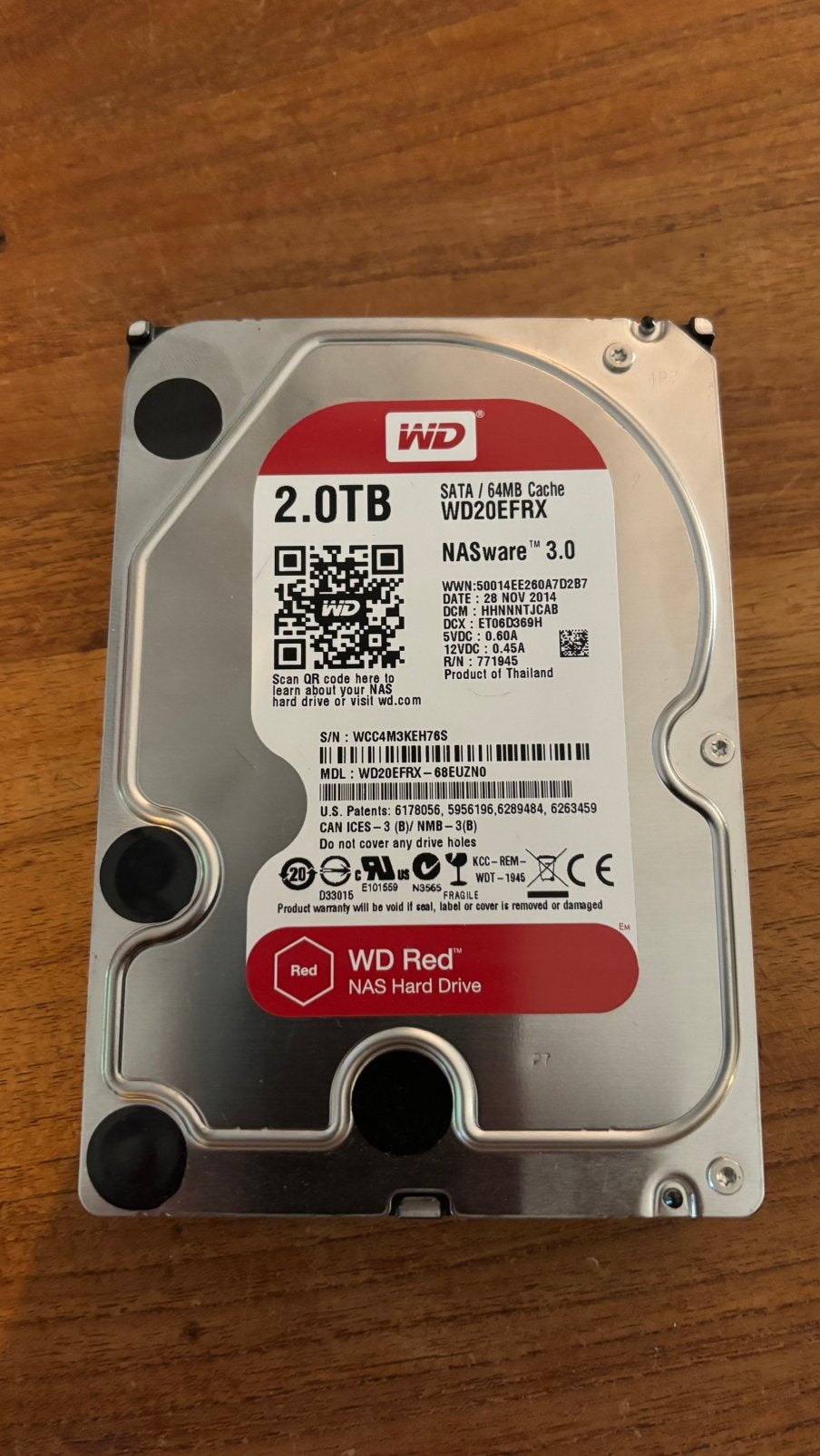 WD Red 2TB NAS harde schijf – WD20EFRX – 100% getest, Intern, Gebruikt, Ophalen of Verzenden, SATA