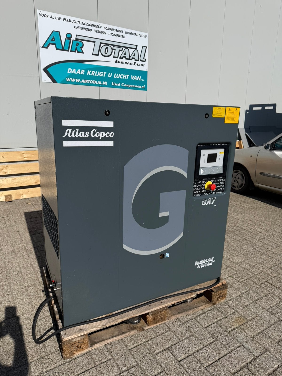 Atlas copco GA7 schroefcompressor, Ophalen, 800 liter/min of meer, 6 tot 10 bar, Zo goed als nieuw