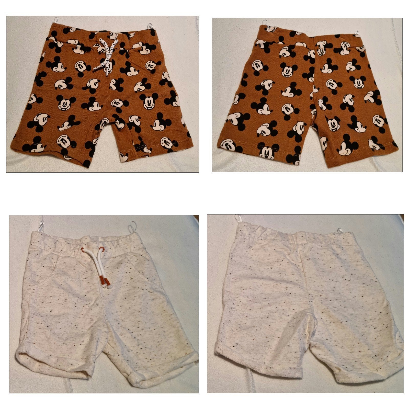 2 x korte broekjes maat 98 bruin mickey mouse kleding, Broek, C&A, Verzenden, Zo goed als nieuw