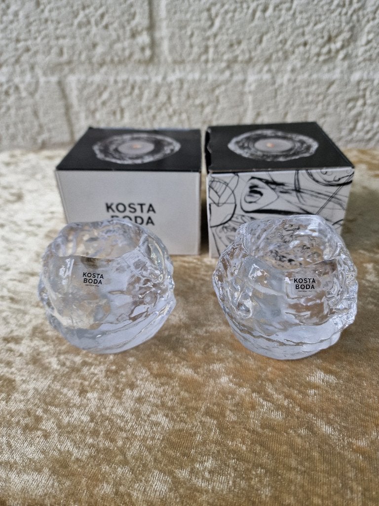 Kosta Boda Snowball Waxinelichthouders Set Kristal, Ophalen of Verzenden