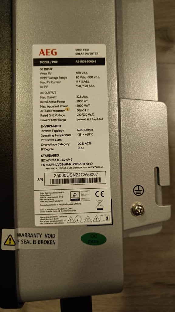AEG Solar Inverter / Omvormer 5000 watt, Ophalen, Gebruikt, Overige typen