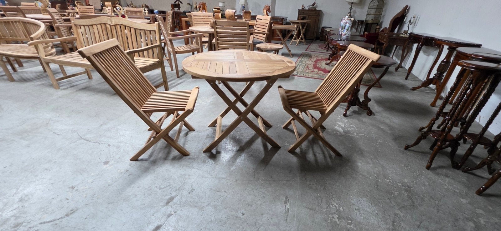 bistro set, Ophalen, Nieuw, Teakhout, 2 zitplaatsen