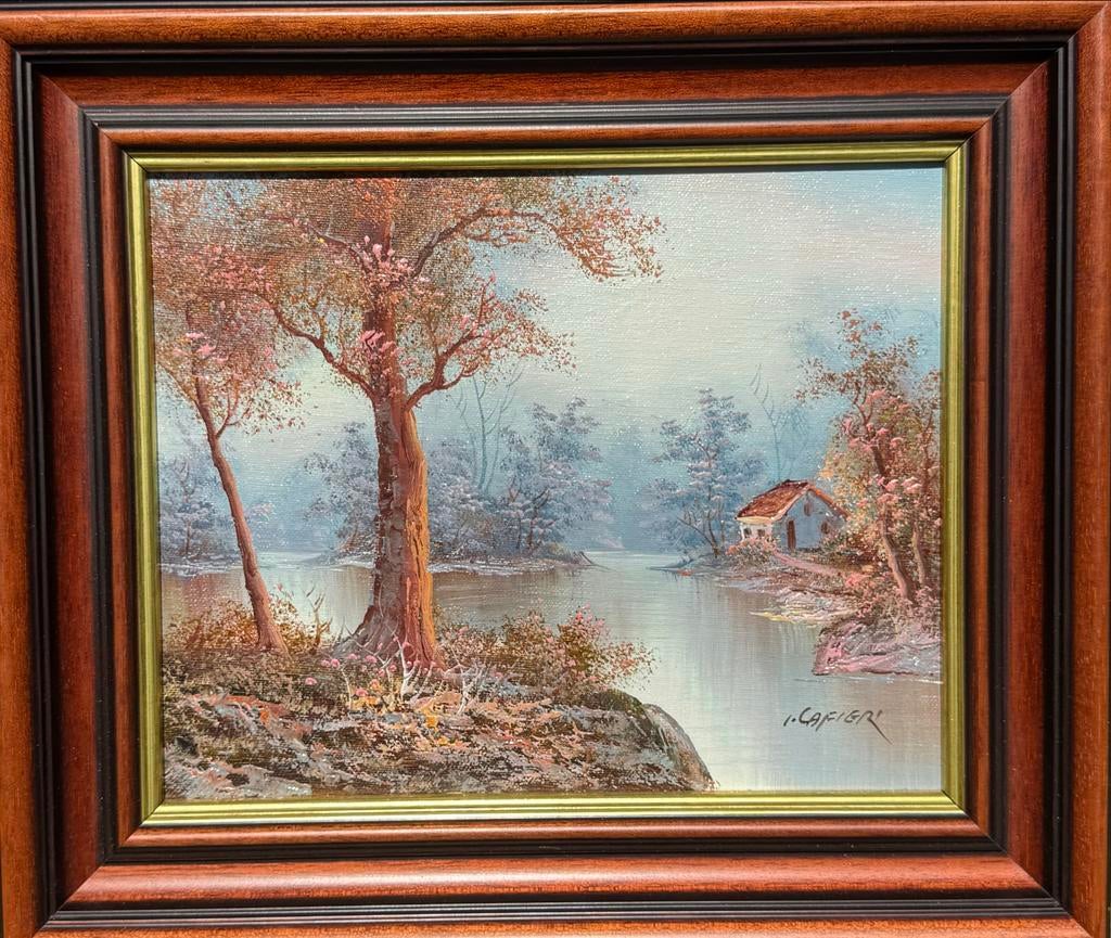 Irene Cafieri – Olieverf op doek – Lentelandschap, Ophalen of Verzenden