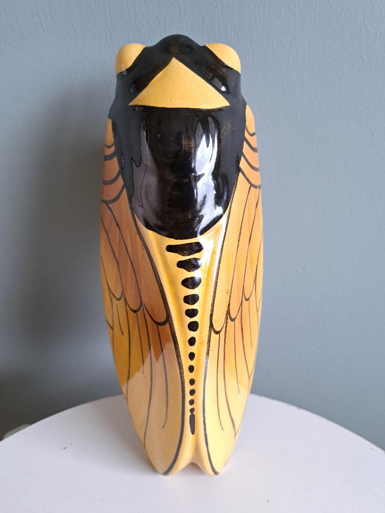 Vintage cicade wandvaas muurvaas majolica Frankrijk, Antiek en Kunst, Ophalen