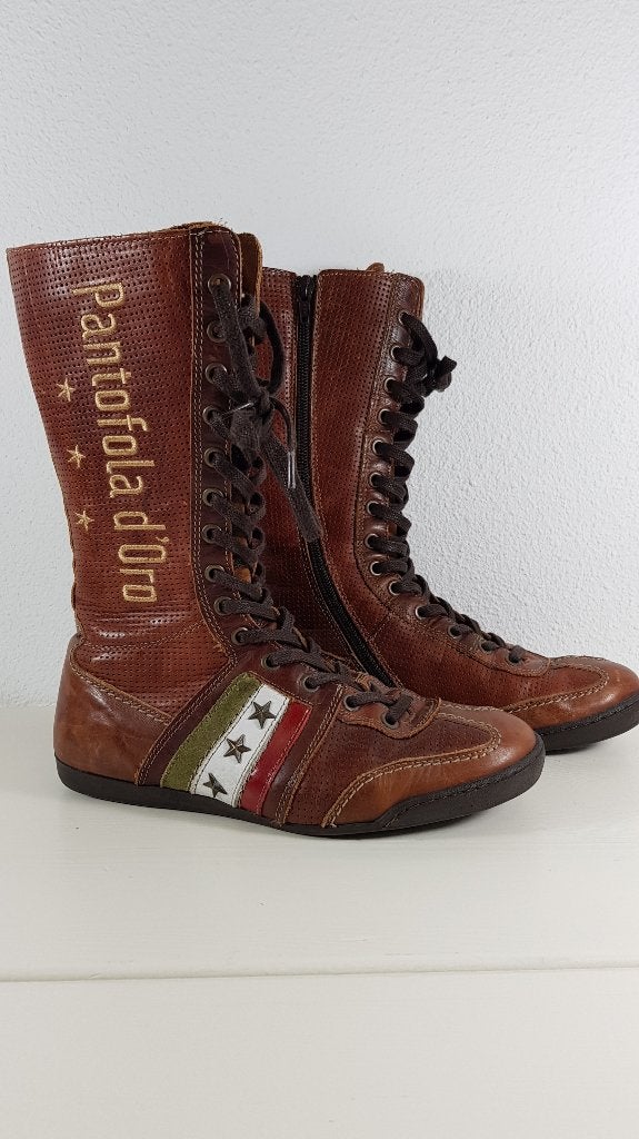 Pantofola d'Oro, bruine laarzen, maat 39. 6A5, Tweedehands verkoop, Bruin, Ophalen of Verzenden, Hoge laarzen