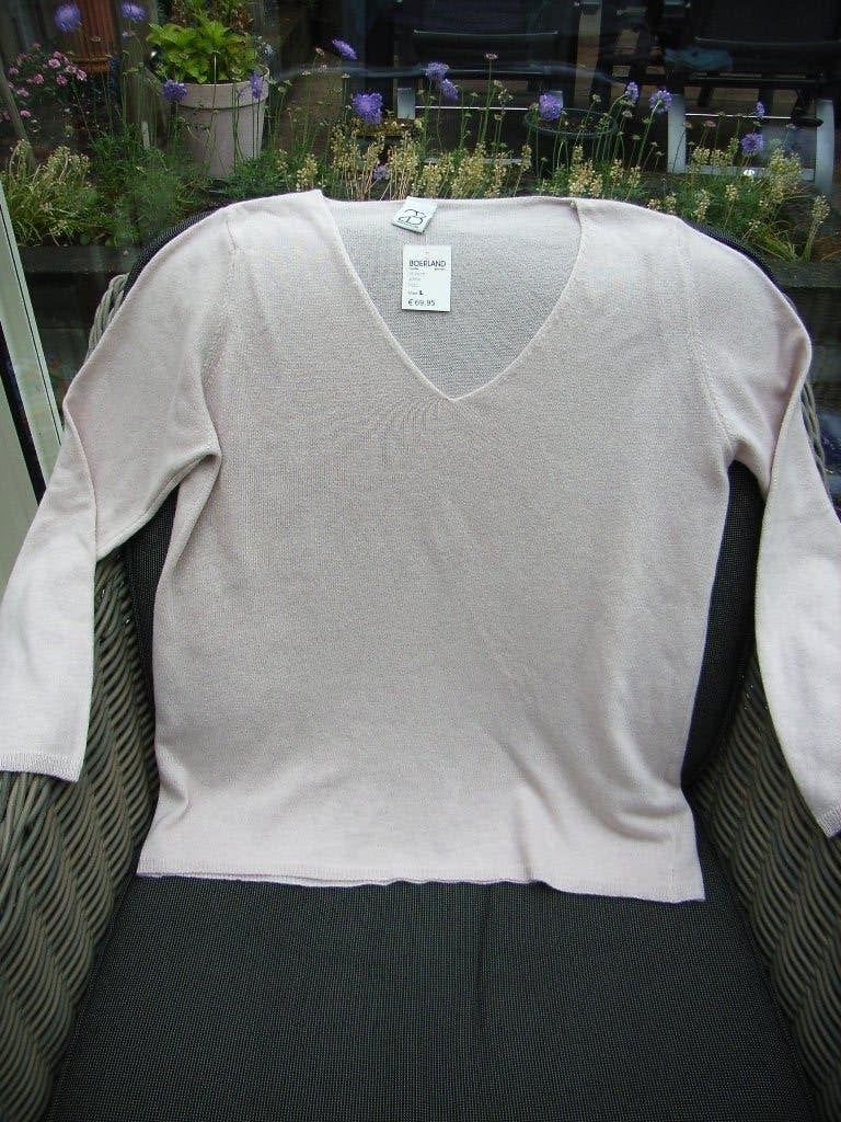 NIEUW kasjmieren V-halstrui 2B/2-BIZ bleekroze mt L+kaartjes, Kleding | Dames, 2B/2-BIZ, Maat 42/44 (L), Nieuw, Ophalen of Verzenden