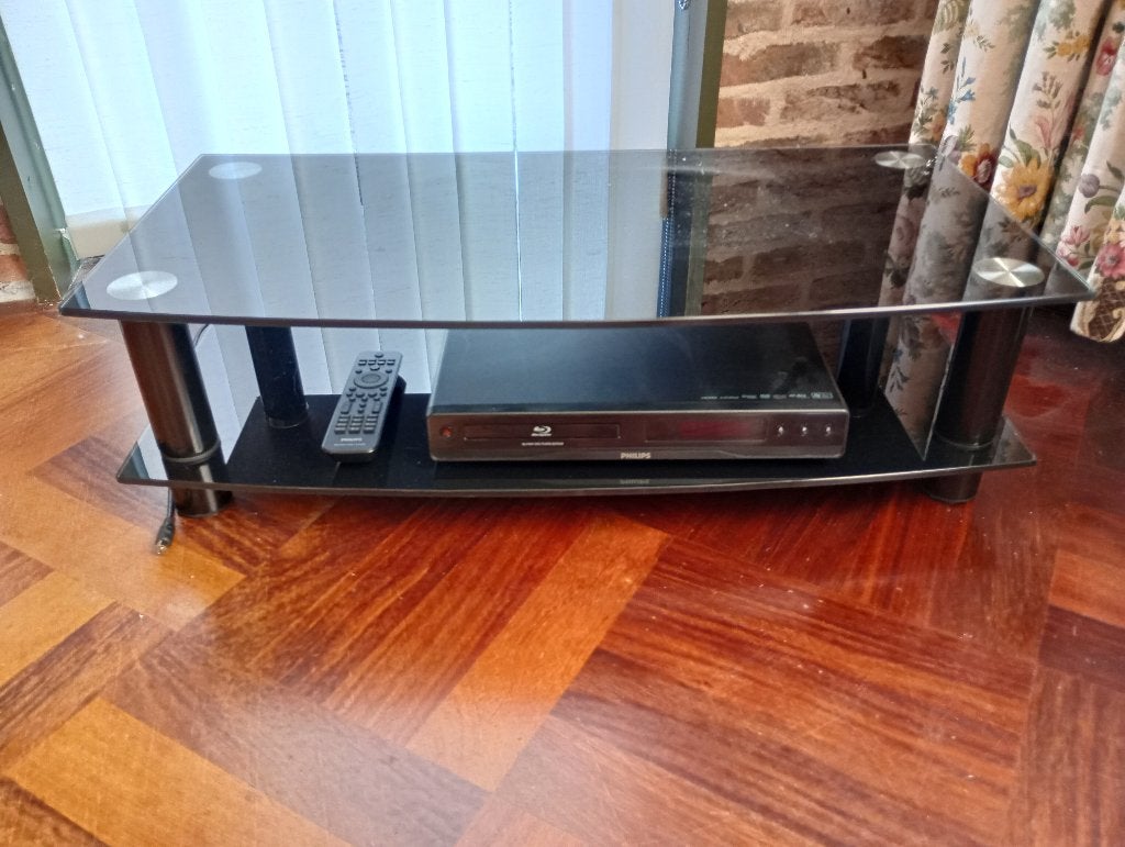 tv tafel zwart glas 51h x 80b x 40d, Ophalen, 50 tot 100 cm, Minder dan 100 cm, Modern