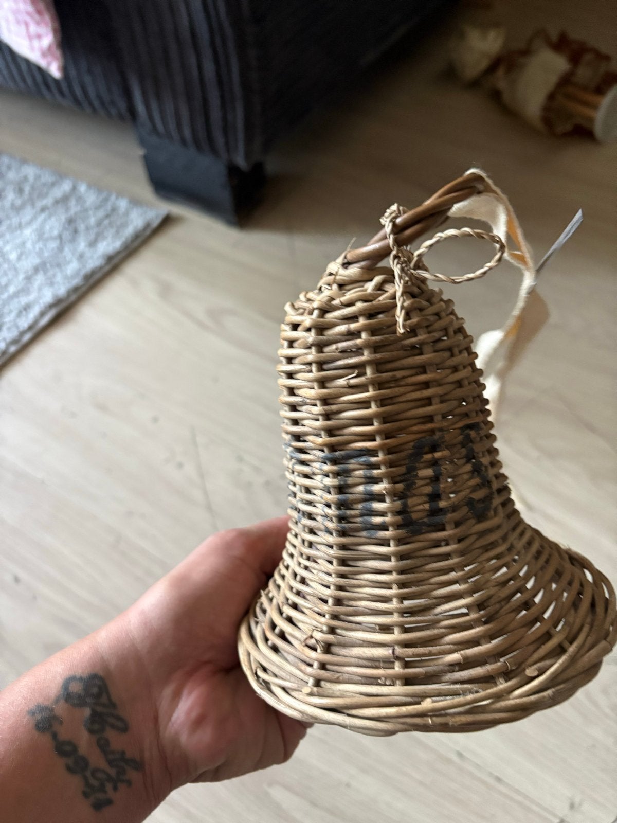 Riviera Maison Rotan Kerstklok - Oude Collectie, Gebruikt, Ophalen of Verzenden, Landelijk, Natuurlijk materiaal