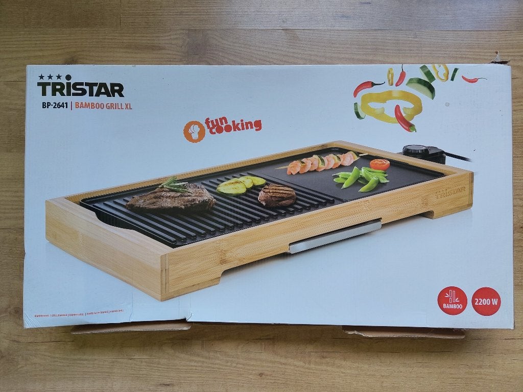 Tafelgril Tristar BP-2641 Bamboo XL, Ophalen, Nieuw, Tafelgrill