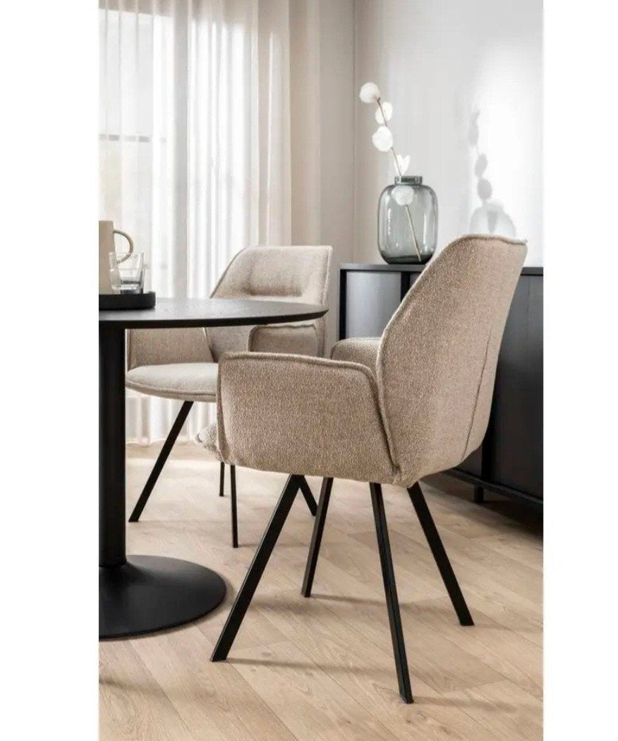 Eetkamerstoelen beige zand 6 stuks, Huis en Inrichting, Ophalen, Zo goed als nieuw, Overige kleuren, Vijf, Zes of meer stoelen