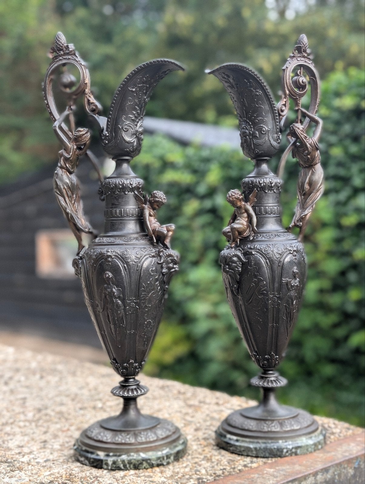 2 grote antieke sier vazen 64 cm hoog. €450., Antiek en Kunst, Ophalen