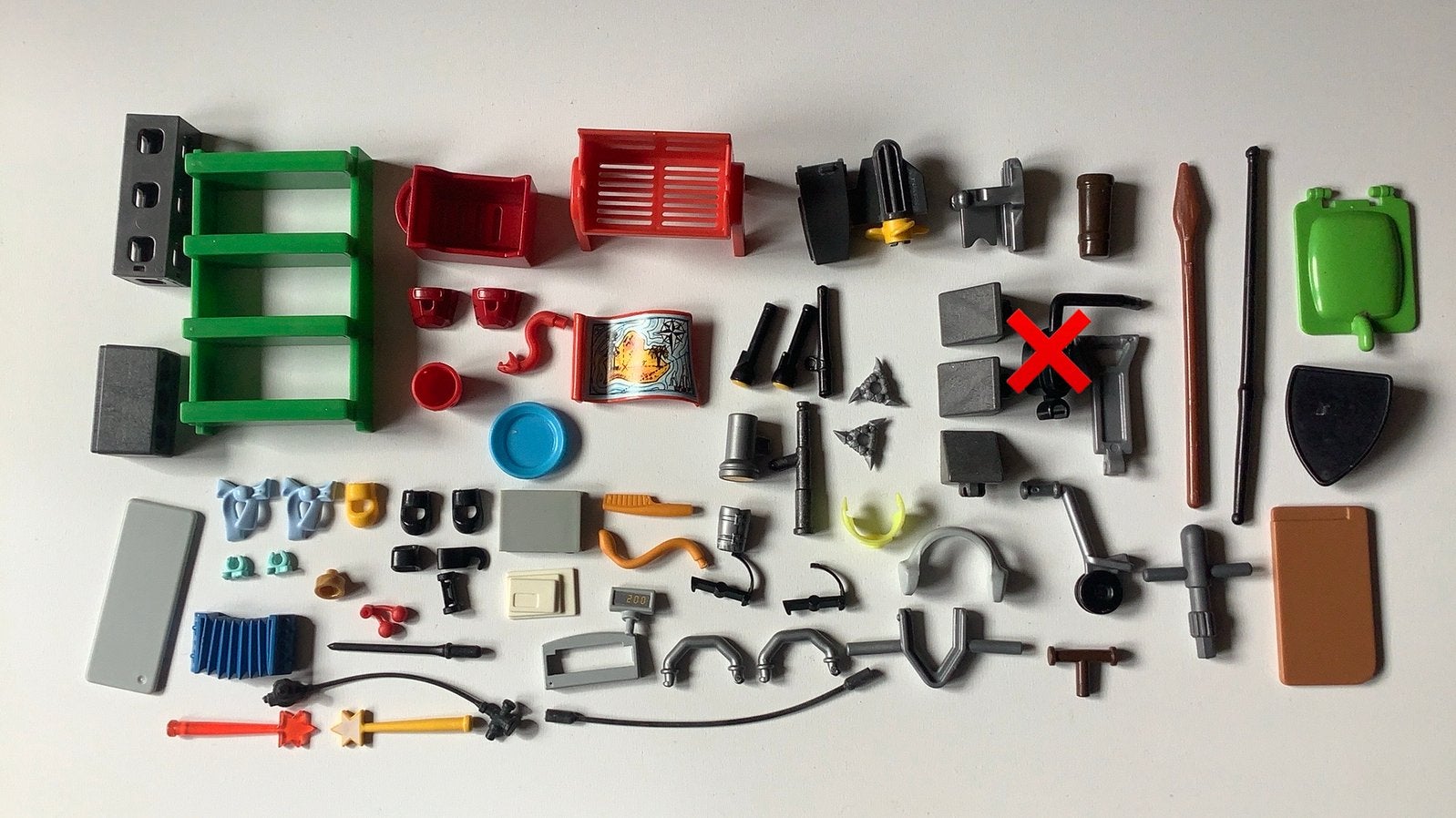 Playmobil onderdelen rood zwart grijs geel groen vintage, Ophalen, Gebruikt