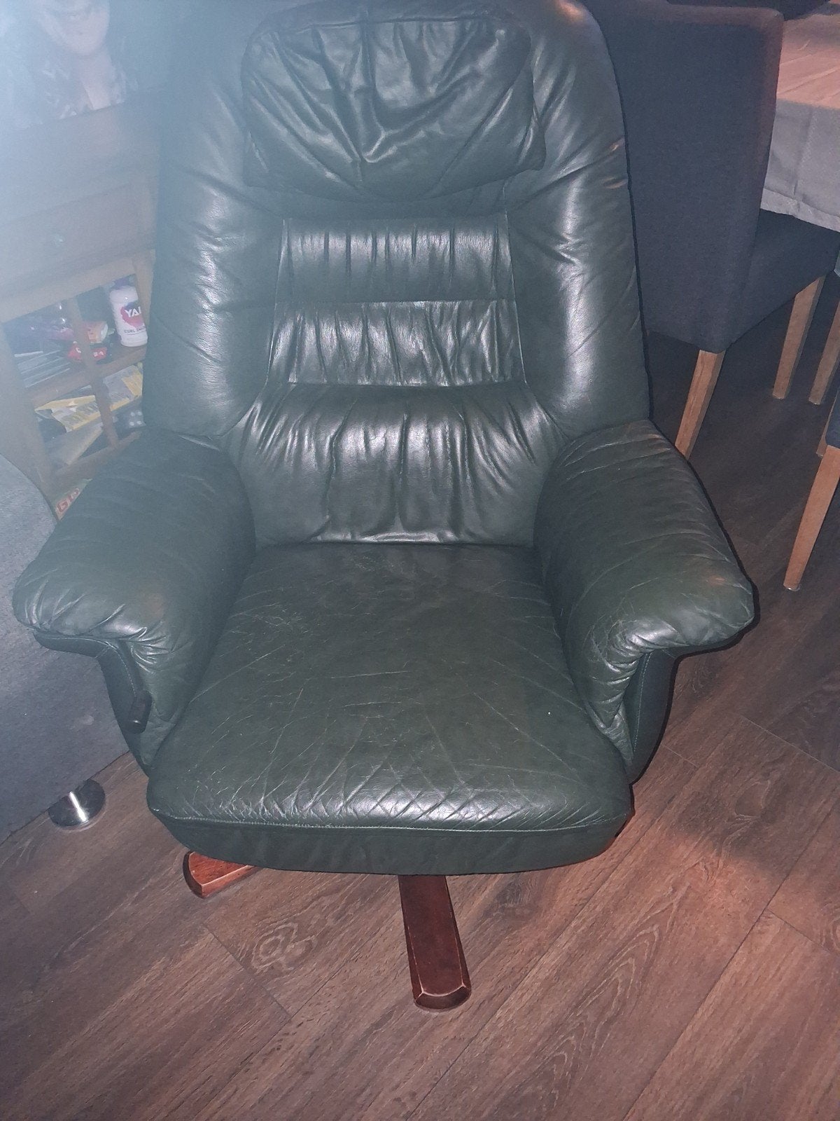 Leren Relaxfauteuil met Leeronderhoudsproducten, Ophalen, Gebruikt, Klassiek comfort, 75 tot 100 cm