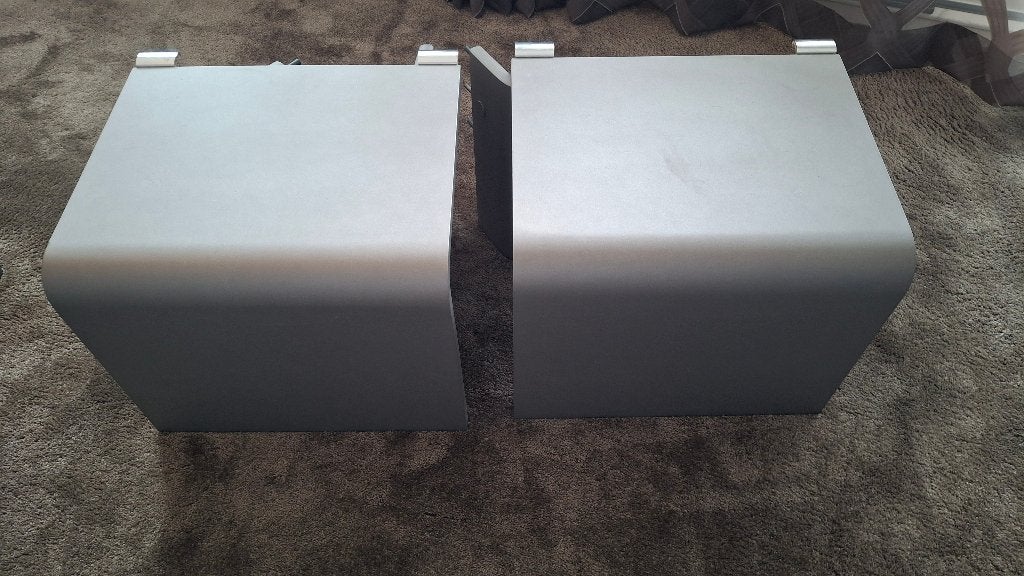 TE KOOP 2 keurig nette Auping bedtafeltjes in metallic kleur, Ophalen, Minder dan 45 cm, Zo goed als nieuw, Minder dan 55 cm