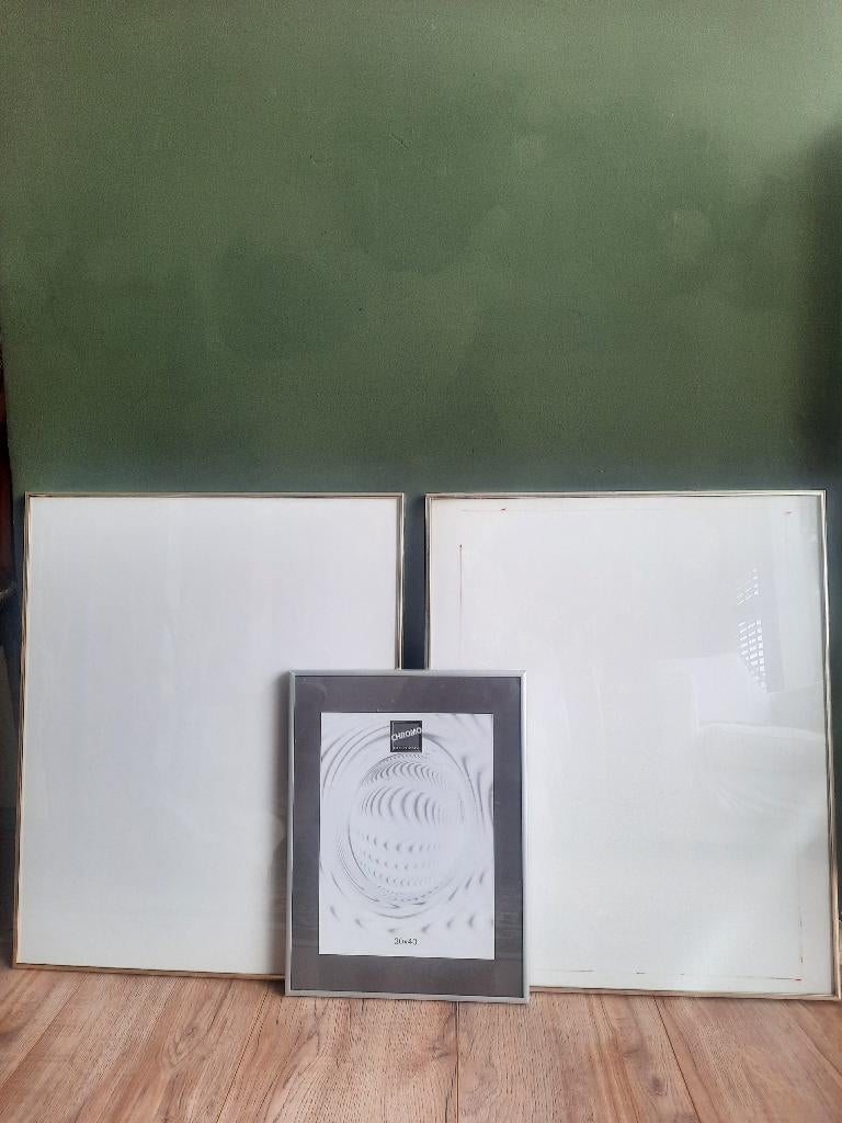 3 schilderijlijsten aluminium, Ophalen, Minder dan 50 cm, 50 tot 75 cm, Metaal of Aluminium