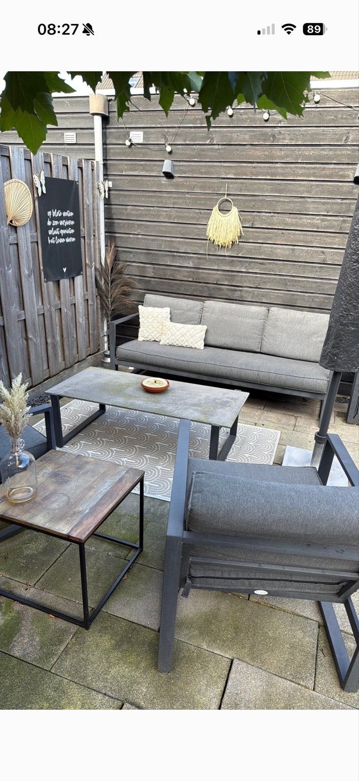 Moderne loungeset met 3-zitsbank en  2 fauteuils Vonge, Tuin en Terras, Ophalen, 4 zitplaatsen, Gebruikt, Aluminium
