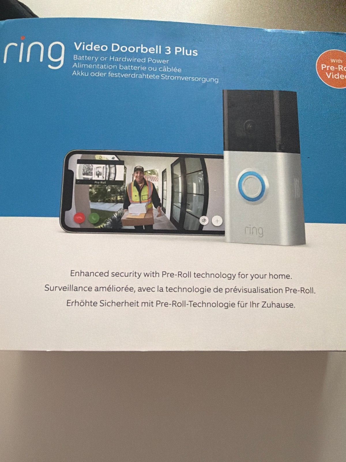 Ring Video Deurbel 3 Plus - Draadloze Beveiliging, Beweging, Nieuw, Ophalen of Verzenden, Compleet systeem