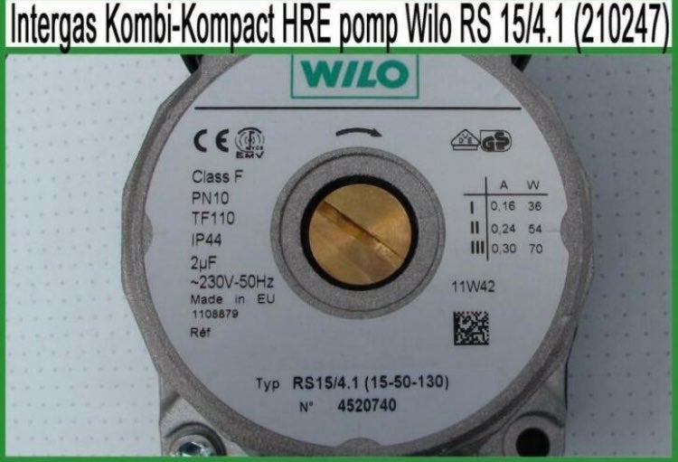 INTERGAS KOMBI-KOMPACT HRE POMP WILO RS 15/4.1 (15-50-130), Doe-het-zelf en Verbouw, Niet ingevuld, Niet ingevuld, Ophalen of Verzenden