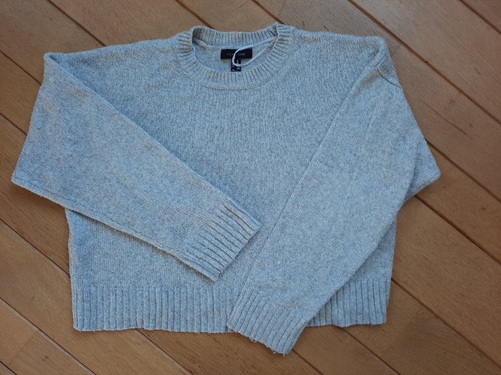 NEW LOOK trui licht grijs cropped maat M, Maat 38/40 (M), New Look, Ophalen of Verzenden, Grijs