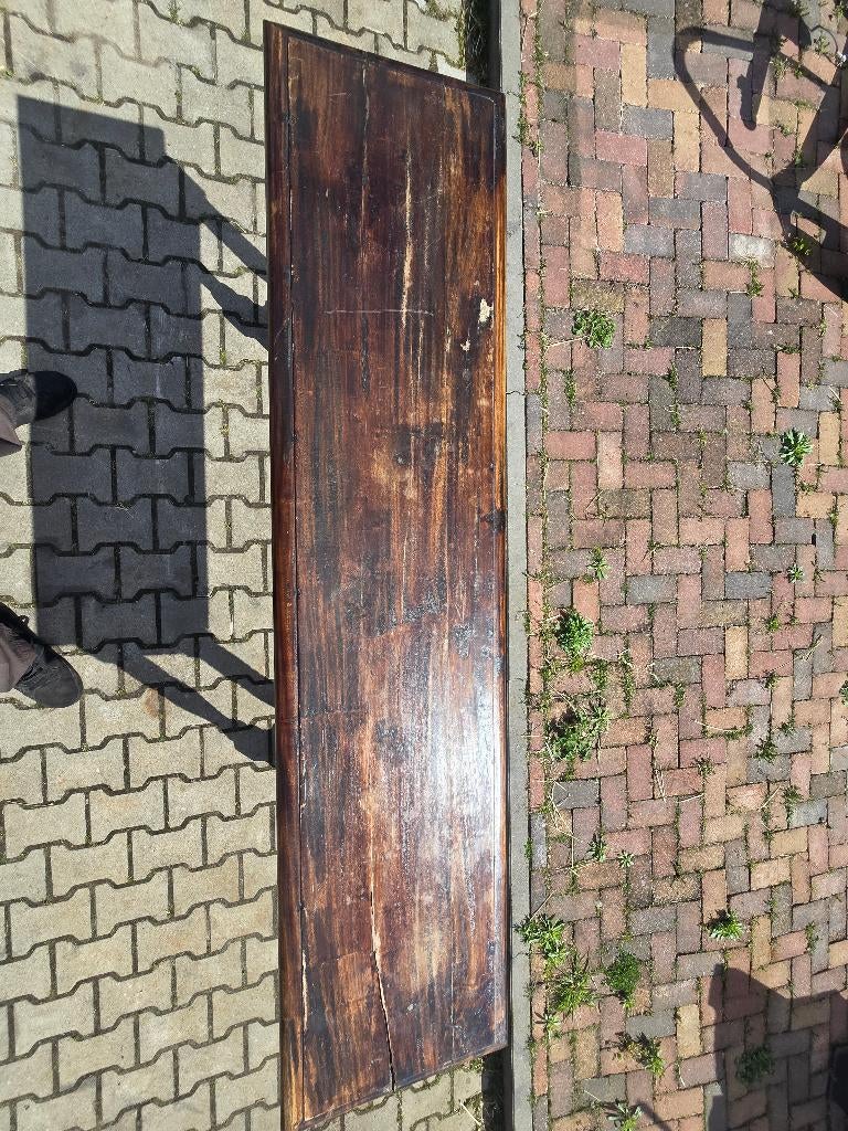Vintage Koloniale Sidetable Wandtafel Massief Hout 146 cm, Ophalen, Gebruikt, 100 tot 150 cm, Koloniale