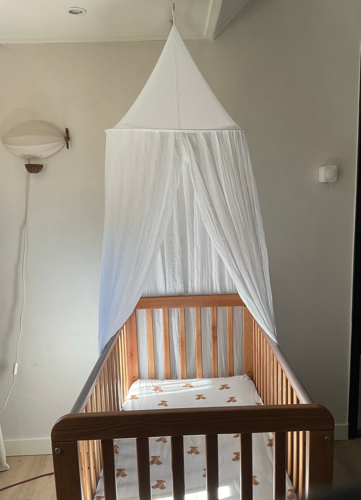 Klamboe & piekstok babybed, Zo goed als nieuw, Wit, Klamboe, Ophalen