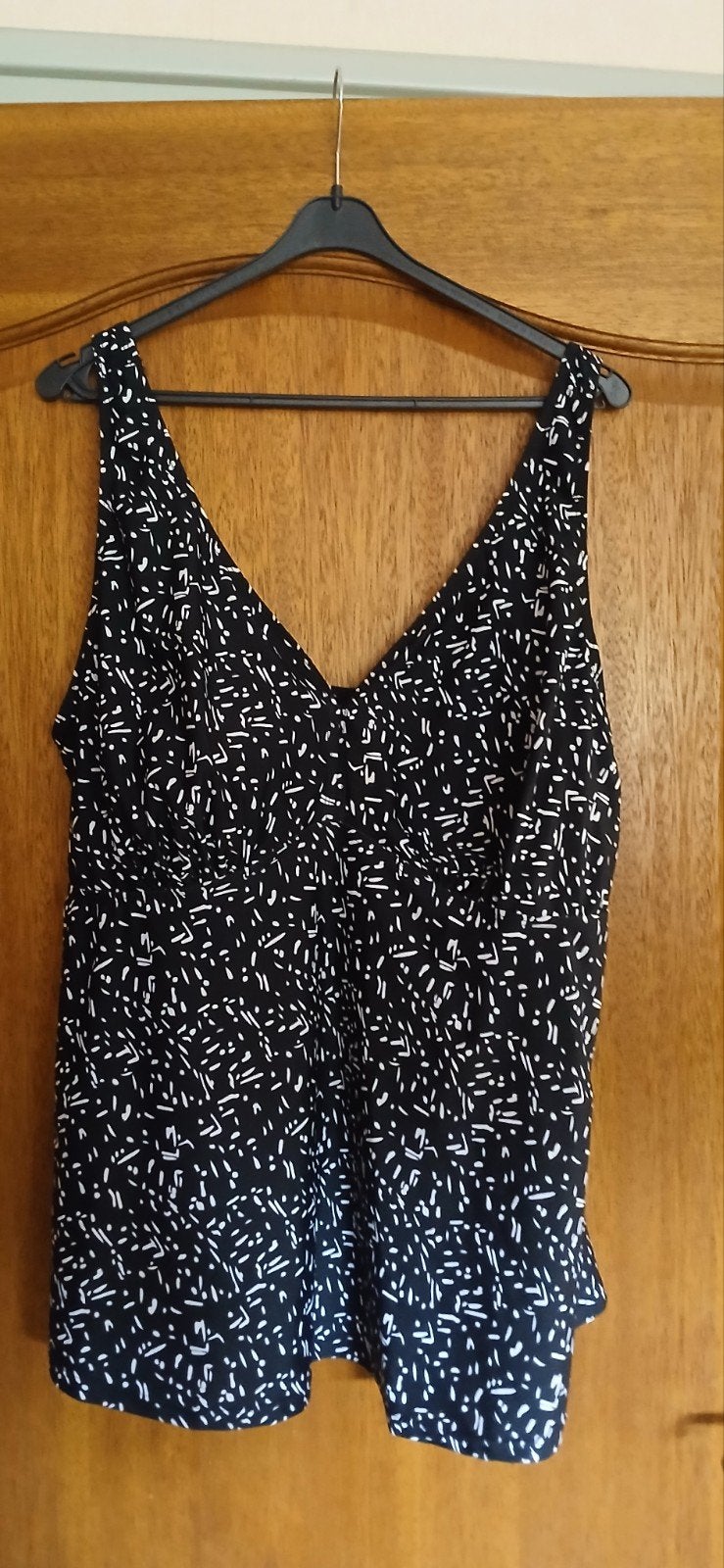 Zwartwit Tankini met verstelbare bandjes - maat 52D/54, Ophalen of Verzenden, Gedragen, Zwart, Overige typen