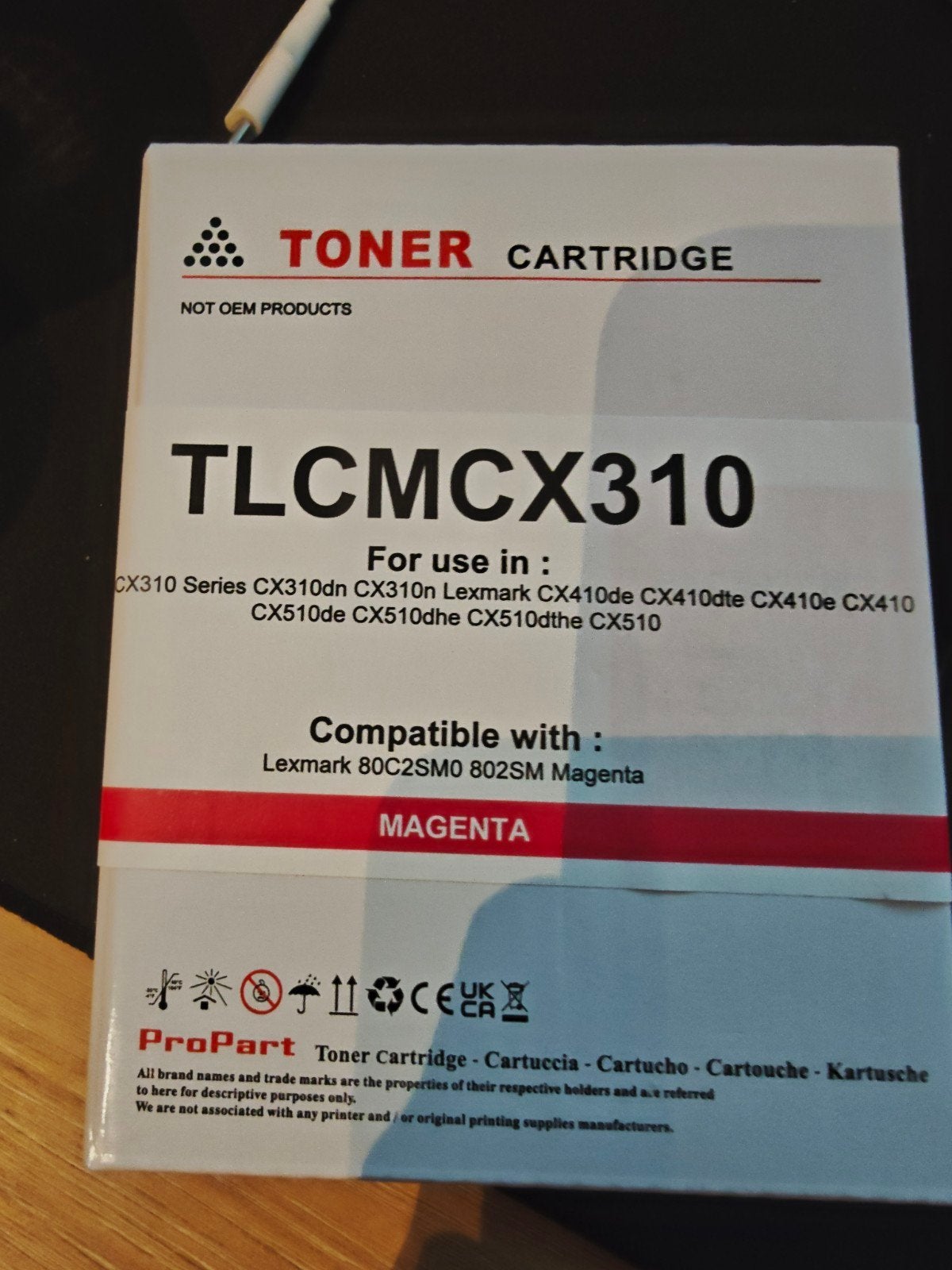 Toner Cartridge Magenta voor Lexmark CX310/CX410/CX5, ProPart, Printer, Ophalen of Verzenden, Laserprinter