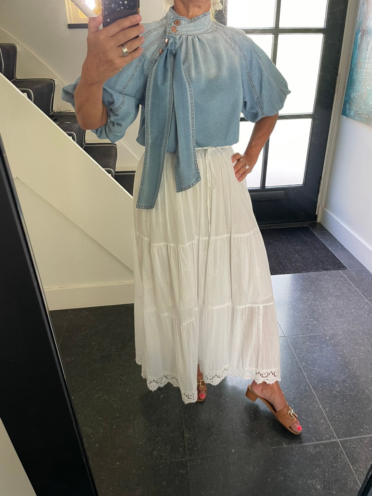 Moda Italia, prachtige nieuwe witte katoenen broderie rok,SM, Kleding | Dames, Rokken, Maat 38/40 (M), Wit, Nieuw, Ophalen of Verzenden