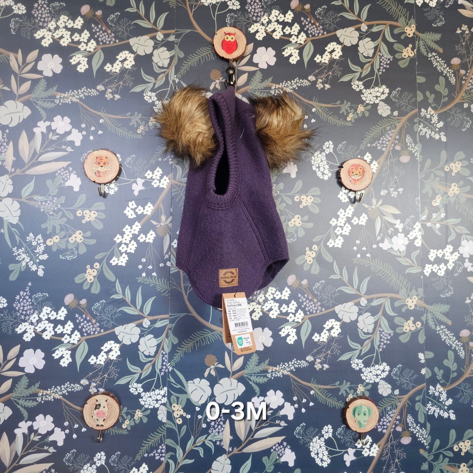 Mikk-Line wolle  Balaclava met Pompons - Maat 50, Maat 50, Jongetje of Meisje, Mikk-Line, Nieuw