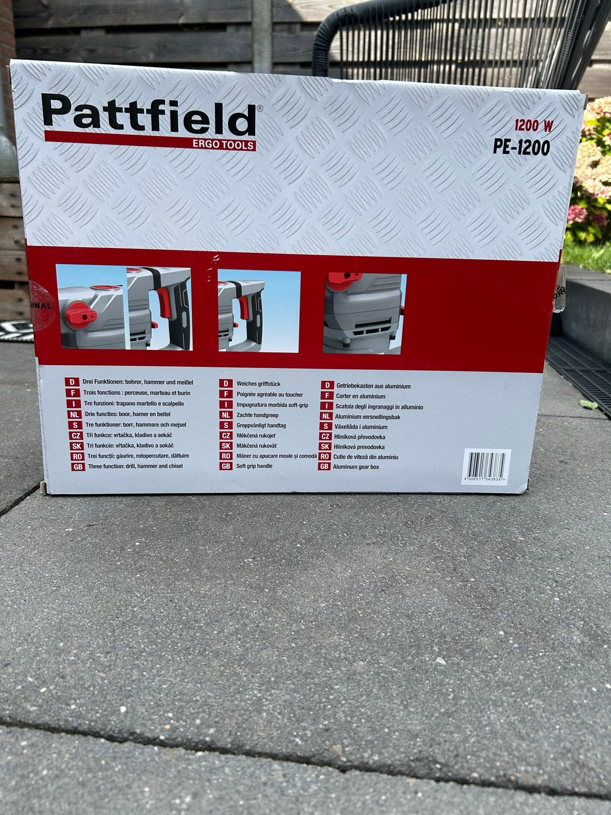 Pattfield PE-1200 Boorhamer 1200W met accessoires, Ophalen, Boor- en/of Breekhamer, Klopboormechanisme, Gebruikt